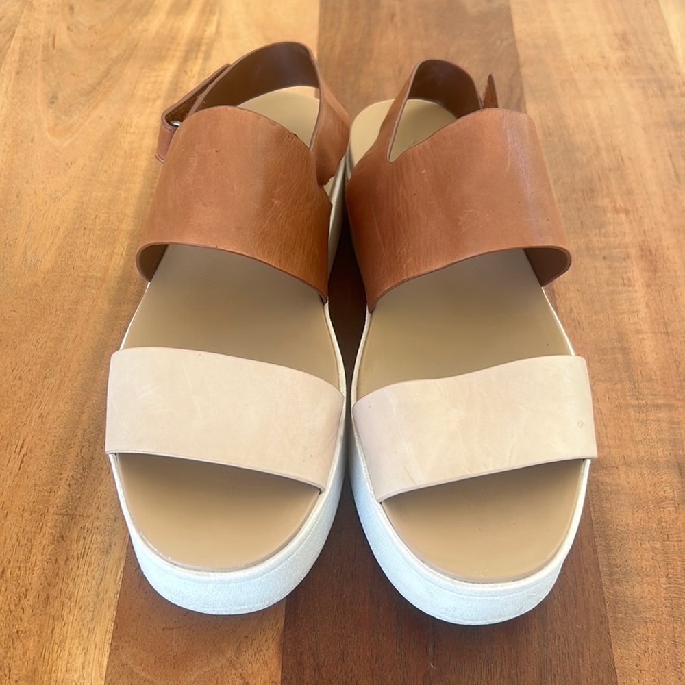 Vince Westport Leather Platform Sandals. Size: 8.5